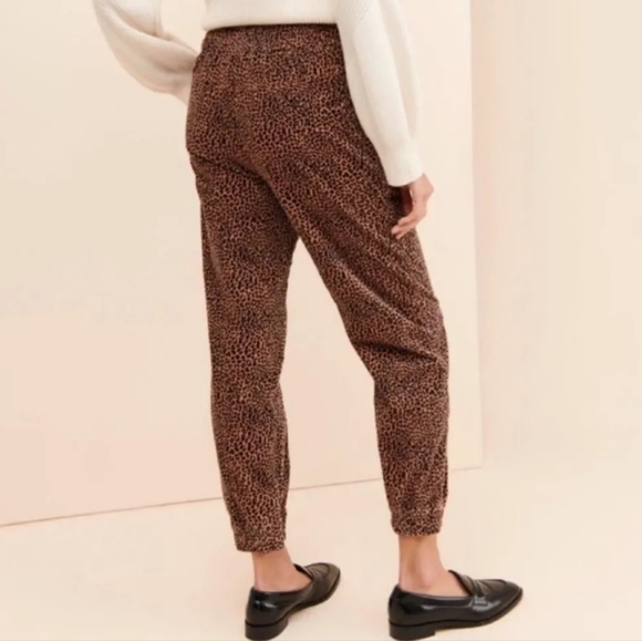 Anthropologie Kalea Corduroy Animal Print Jogger Trousers - Picture 2 of 13